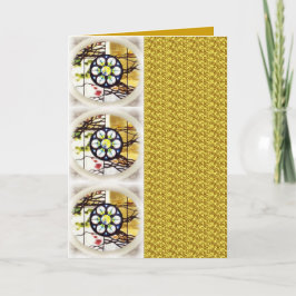 Cartão dourado do mosaico
