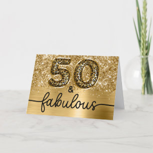 Cartão Dourado Espelhado Leopardo Glam 50 e Fabuloso