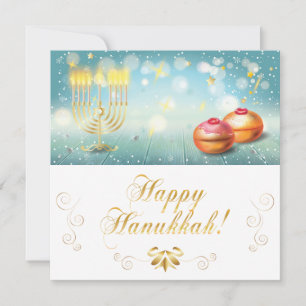 CARTÃO Dourado festivo feliz de Hanukkah Frstival