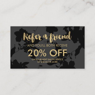 Cartão Dourado floral preto da referência do sal