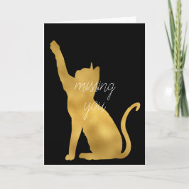 Cartão Dourado Gato Que Não Está Presente