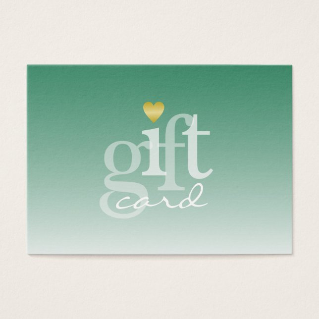 Cartão Dourado para Presentes do Coração de Ombre  (Frente)