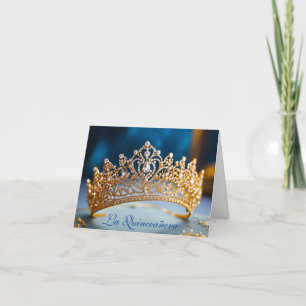 Cartão Dourado Quinceanera