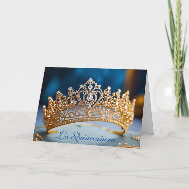 Cartão Dourado Quinceanera (Frente)