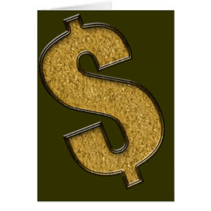 Cartão Dourado sinal de dólar incrustado