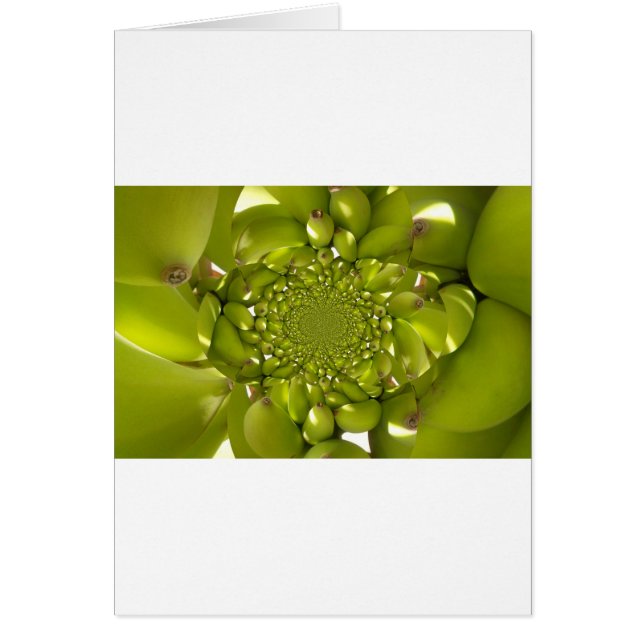 Cartão Dourado Verde: Banana Torre Tropical Caleidoscópio (Frente)