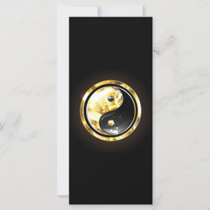 Cartão Dourado Yin Yang a preto