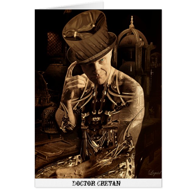 Cartão Doutor Crevan Steampunk Cyborg (Frente)
