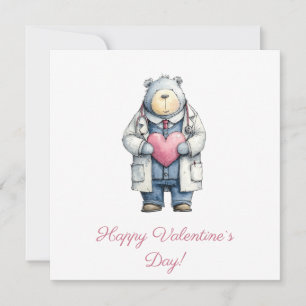 Cartão Doutor Urso Coração de Valentin Arte