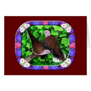 Cartão Dovas e Flores Fragmentadas