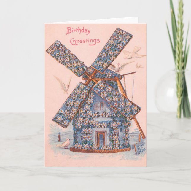 Cartão Dove Forget-Me-Not Windmill (Frente)