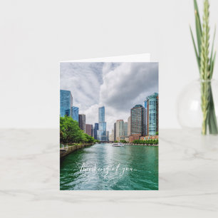 Cartão Down Chicago River Thinking Of You Card