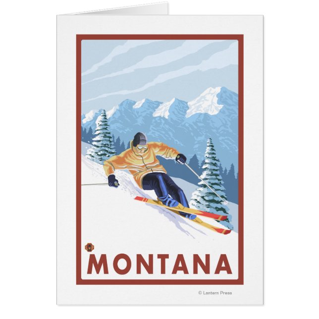 Cartão Downhill Snow Skier - Montana (Frente)