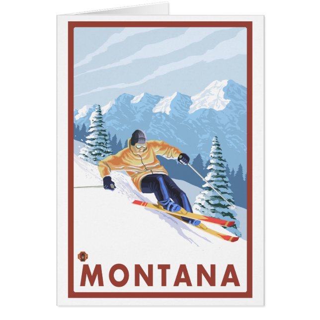 Cartão Downhill Snow Skier - Montana (Frente)