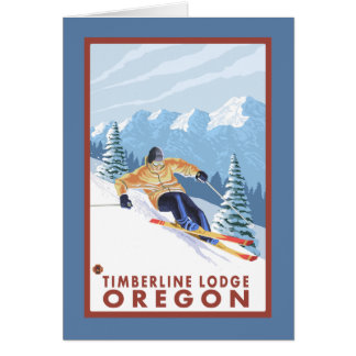 Cartão Downhill Snow Skier - Timberline Lodge, Oregon