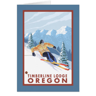 Cartão Downhill Snow Skier - Timberline Lodge, Oregon