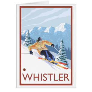 Cartão Downhill Snow Skier - Whistler, BC Canada