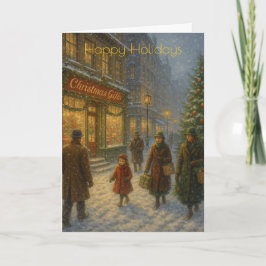 Cartão Downtown Big City Christmas Custom Christmas Card