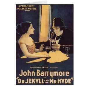 Cartão Dr. Jekyll e Hyde Vintage Movie Poster