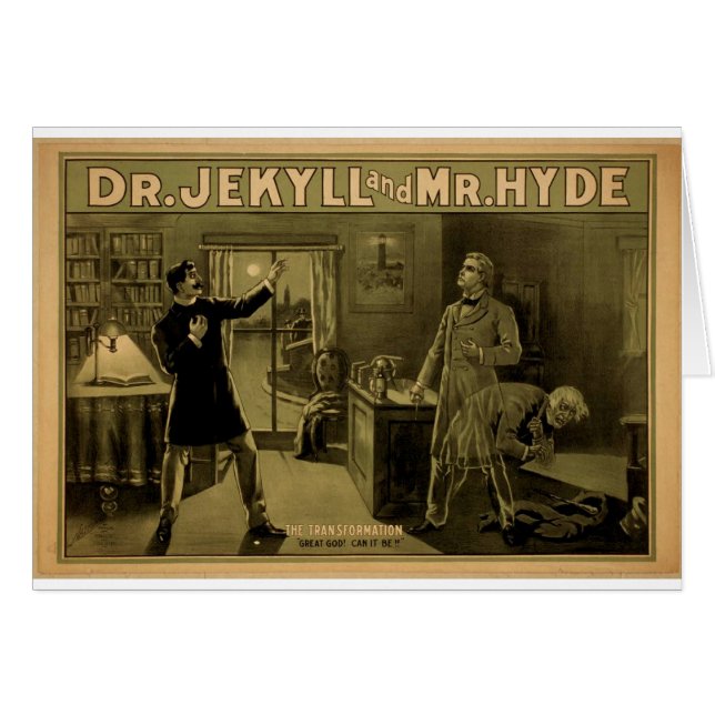 Cartão Dr.Jekyll e Mr.Hyde, 'o Transformation (Frente Horizontal)