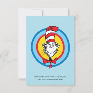 Cartão Dr. Seuss   Gato no Chapéu Gráfico da Cabeça