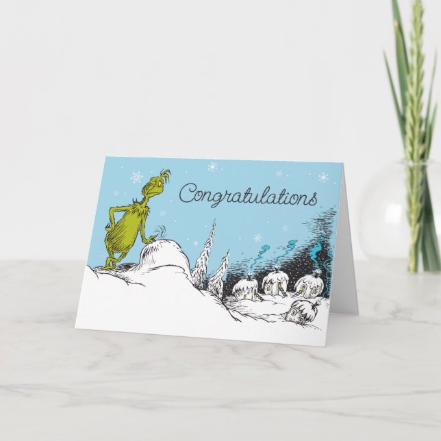 Cartão Dr. Seuss | Grinch Parabéns Bebê de Inverno (Frente)