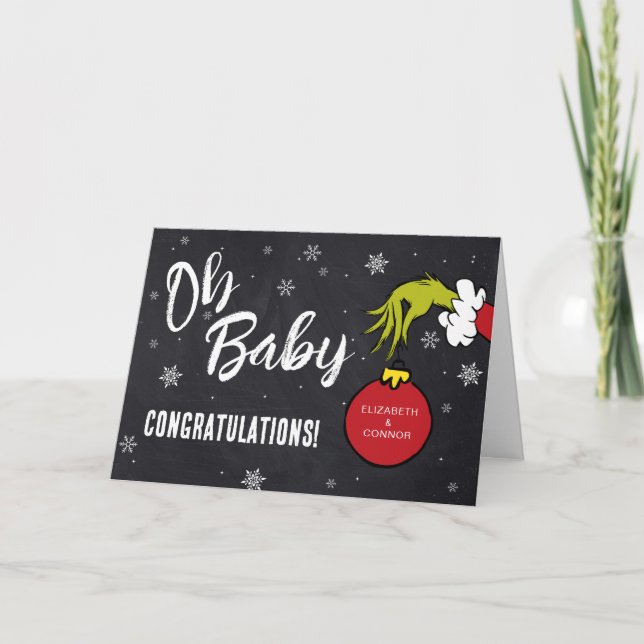 Cartão Dr. Seuss | Oh Baby Grinch Baby Parabéns (Frente)