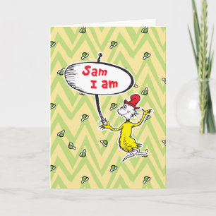Cartão Dr. Seuss   Sam-I-Am Segurando Placa