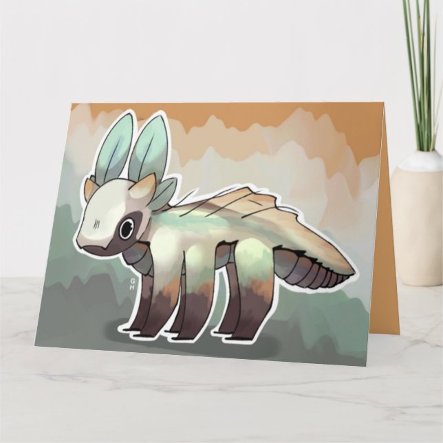 Cartão Draakje kaart fantasie  (Frente)