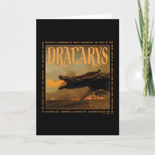 Cartão "Dracarys" Drogon Brething Fire Graphic (Frente)