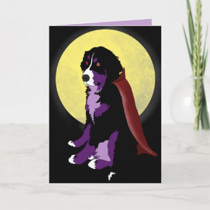Cartão Dracula Bernese Mountain Dog Halloween
