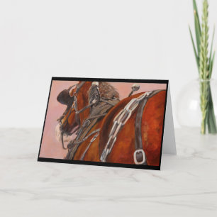 Cartão Draft horse in harness greeting card