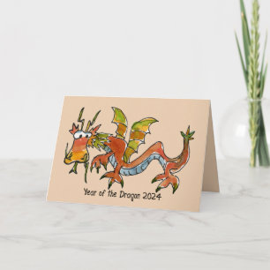 Cartão Dragão Chinês Ano Novo