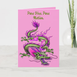 Cartão Dragão Chinês Horned Mítico Fazendo Enchente