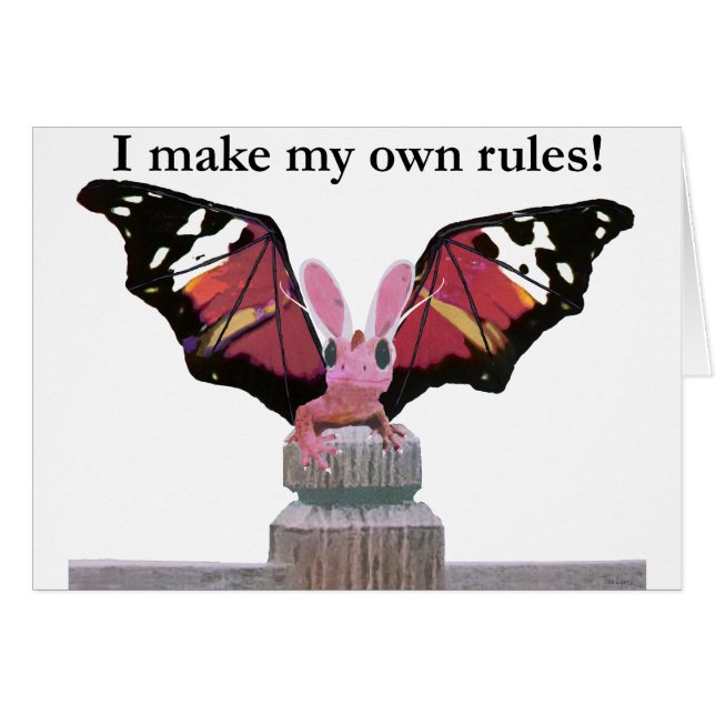 Cartão dragão com orelhas do coelho (Frente Horizontal)