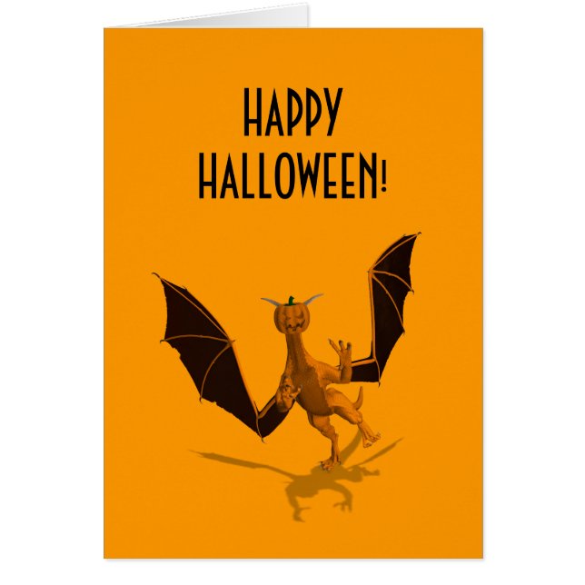 Cartão Dragão de Abóbora Laranja (Frente)