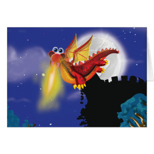 Cartão Dragão de Respiração de Fogo