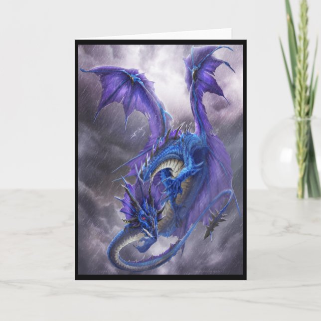 Cartão Dragão de Tempestade Azul (Frente)