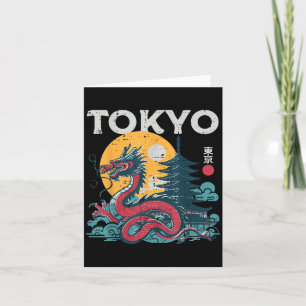 Cartão Dragão de Tóquio Vintage Asiático Japonês Mulheres
