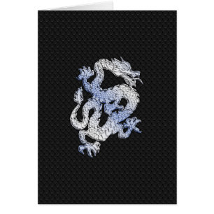 Cartão Dragão do estilo cromo na Impressão de pele Cobra 