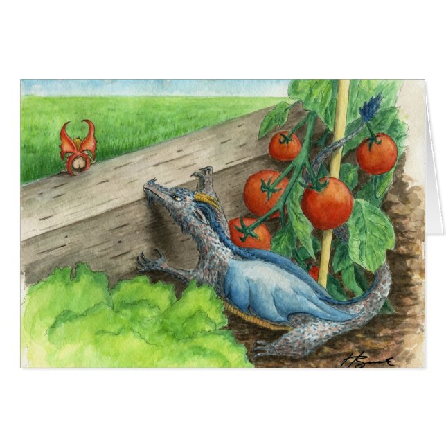 Cartão Dragão do jardim (Frente horizontal)