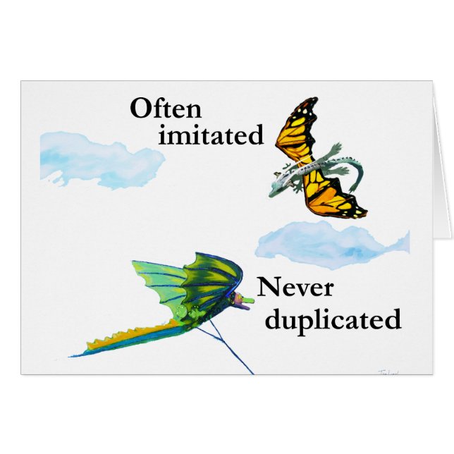 Cartão dragão e papagaio (Frente Horizontal)