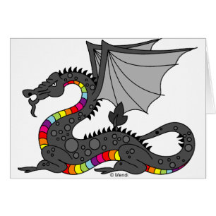 Cartão Dragão irritado do arco-íris