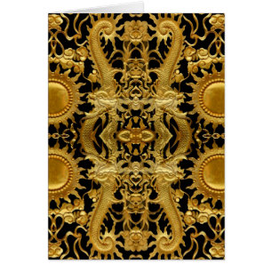 Cartão dragão ouro