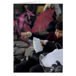 Cartão Dragão Rosa Em Veneza Itália