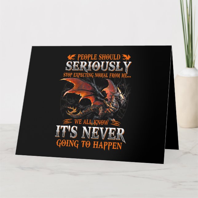 Cartão Dragão Sério Dragão Presente De Aniversário Para H (Frente)