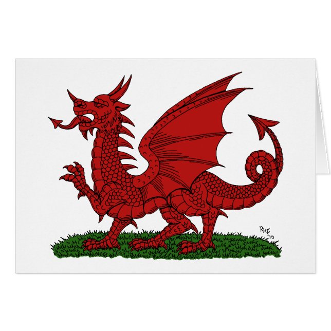 Cartão Dragão Vermelho de Gales (Frente Horizontal)