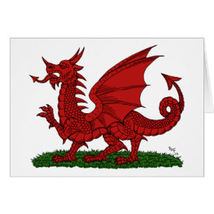 Cartão Dragão Vermelho do País de Gales