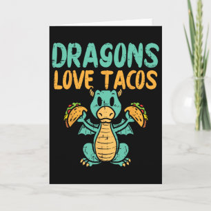 Cartão Dragões Amam Tacos Fofo Cinco De Maio Comida Mexic