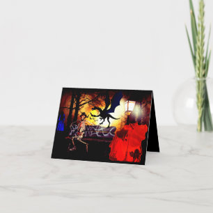 Cartão Dragões-Bruxas-Cripes e Fantasmas Halloween